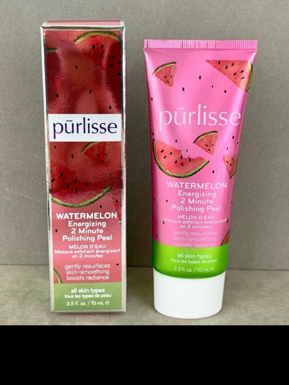 PURLISSE Watermelon Energizing 2 Minute Polishing Peel Masque Mask NEW $26